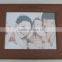 Custom Pu leather wooden photo frame Luxury genuine leather photo frame