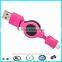 Fast charge and sync flat retractable spring micro usb cord                        
                                                                                Supplier's Choice