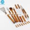 Wooden handle functional barbecue set