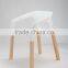 Elegant Plastic Material Solid Beech Wooden Dining Chair with Armrests