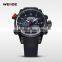Weide allibaba com watches guangzhou watch factory analog digital dual time display pu band wrist watch