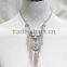 Antiqued Silver Folk w/ Clear Crystal & Resin Bead Statement Necklace 2016 Fashion Style Wholesale