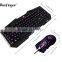 Private mode USB wired backlit gaming keyboard and mouse combo