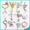 Fashion crystal music note pendants for necklace and keychain