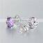925 Silver Costume Earrings With Lucky Purple Zircon Stone