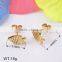 Exquisite fashionable 18k gold plated stainless steel fish shape stud earrings