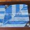 Striped tarpaulin, blue color/white color , with 3%uv