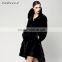 Classic fashion female long black mink fur coat wholesale