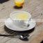 Bulk item of Classic White Porcelain 9 Ounce Espresso Cup and Saucer,wide mouth coffee cup