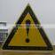 Triangle design aluminum warning sign solar powered led traffic safety road sign