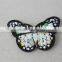 nice design green butterfly embroidery self adhesive leather patches for clothing