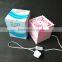 Wholesale Hot Sell Cube Hollow Out LED PVC Plastic Table Light With Round Pins Plug For Bedroom Decorating