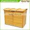 Outdoor wooden trash bin cover