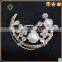 exquisite moon design rhinestone women brooch