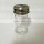 Glass condiment bottles with a metal cap