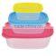 Food grade plastic 3 in 1 rectangle 3pcs food storage box sets