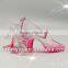 Acrylic transparency and red crystal shoe deoration for Valentine's Day