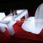 L shape led luminous outdoor garden chair and beach furniture