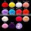 fraying chiffon flower puff ball for kids hair accessories