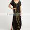 Guangzhou Clothing OEM Boho Deep V Neck Spandex and Rayon Tie Dye Dress