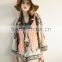 2016 new European style leather splicing faux fur vest woman dress