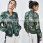 hot sale lady shiny camo print bomber jackets customized china