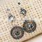 Black Gold Color Black Zircon Circle Women Jewelry Party Drop Earring