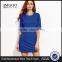 Royal Blue Elbow Sleeve Sheath Dress With Split Hem Polyester Spandex Half Sleeve Plain Casual Pockets Short Dress