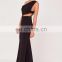 fashion hot sale black long party dress for young ladies