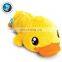 2016 Promotion Custom Cute Animal Shaped Pencil Case With Zip Fashion Cartoon Yellow Duck Plush Pencil Bag