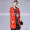 hot products for united states 2017 lapel ladies long coat design long sleeves plain parka spring women coat