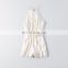 Mika72095 Summer White Hi-neck Zig Zag Romper Jumpsuits With Embroidery Lace