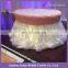 TC159A Modern Beautiful Blush Rosette Top Organza Ruffled Tutu Table Skirt