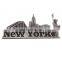 New York Text Skyline & Landmarks Metal Souvenir Custom Fridge Magnet