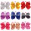 12colors Kids big hair clips Children boutique Sequin hair bows Solid color hairpins Barrettes