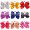 12colors Kids big hair clips Children boutique Sequin hair bows Solid color hairpins Barrettes