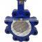 Bundor PN16 PTFE lined 4 aluminium handle pn16 lug wafer butterfly valve price list