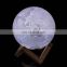 3D Printed 16 Colors RGB Moon Light with Remote Control, Dimmable USB Rechargeable LED Lunar Moon Night Light with Stand