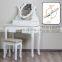 Vanity Set with Lighted Mirror, Makeup Vanity Dressing Table with LED Lights and Large Drawer for Bedroom,White