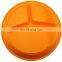 3-Compartments Candy Color Melamine Plastic Kids Dinner Dish, Candy Color Partition Dish Silicone Dinner Plate