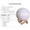 2021 Amazon Hot Sale Cool Mist maker 880ml Luna Moon Shaped 3 colorful lamp Led Night Light Air USB Humidifier