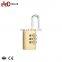 Durable 22Mm Steel Shackle 3 Wheel Brass Combination Safe Padlock For Doors