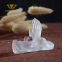 Japanese Style Crystal LIULI Romantic Pink Lotus Coil Plate for Incense Burner Ashtray