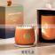 Unique design pottery clay ceramic jar stamping gold logo yoga premium soy beeswax cherry blossom jasmine terrazzo candle