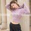 High Evaluation Lovely Girls Long Sleeve Sexy Sports Crop Tops Casual Soft Frenulum Running Hoodies