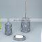 Grey Round Cement Home Decoration Accessories White Pattern  Concrete Bathroom Sets