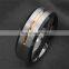 8 мм модный черный кольцо с шлифованной поверхностью, простой полосатый стальной колец для мужчин, обручальное кольцо