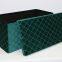 Foldable storage pressed velvet ottoman-Green