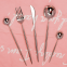 Best Selling Wedding Bulk Flatware Knife Fork Spoon Shiny Silver Colored Stainless Steel Cutlery Set