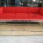 Replica leather red color Le Corbusier three seater LC3 sofa for living room